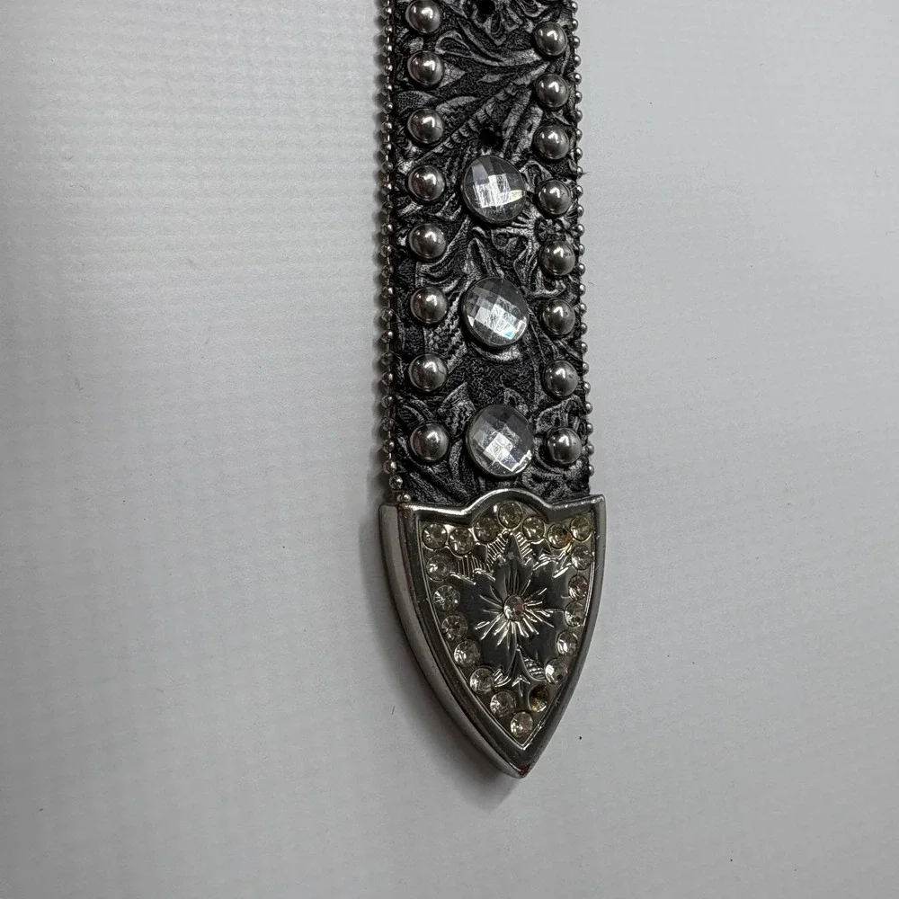 Blazin Roxx Womens Black Leather Rhinestone Western Belt N3513001-L Size Large